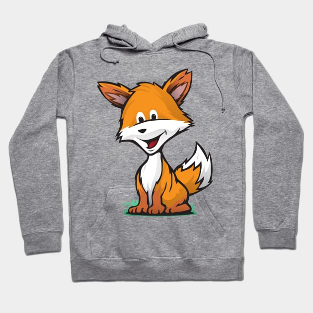 Cute Fox Cartoon Illustration Hoodie by hobrath